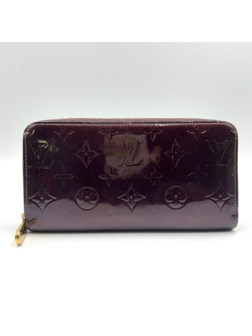 Louis Vuitton Monogram Vernis Amarante Patent Leather Dark Purple Round Zippy